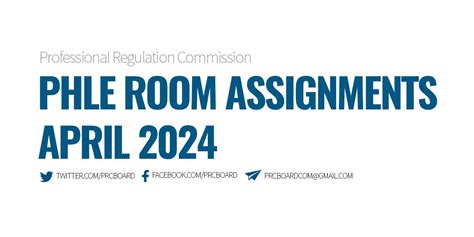 LIST: PHLE Room Assignments April 2024 .